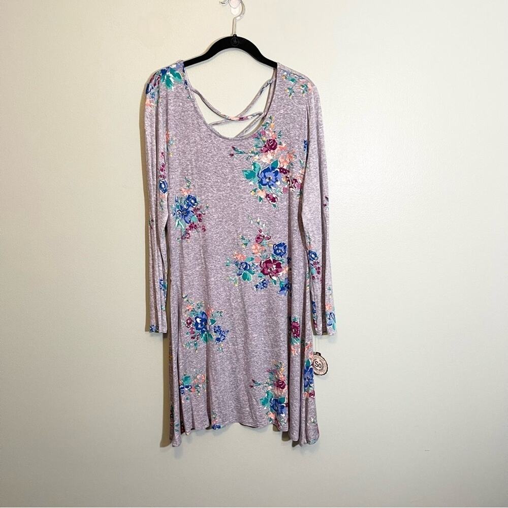 NWT Authentic American Heritage Floral Print Long Sleeve‎ Back Lace-Up Dress XL